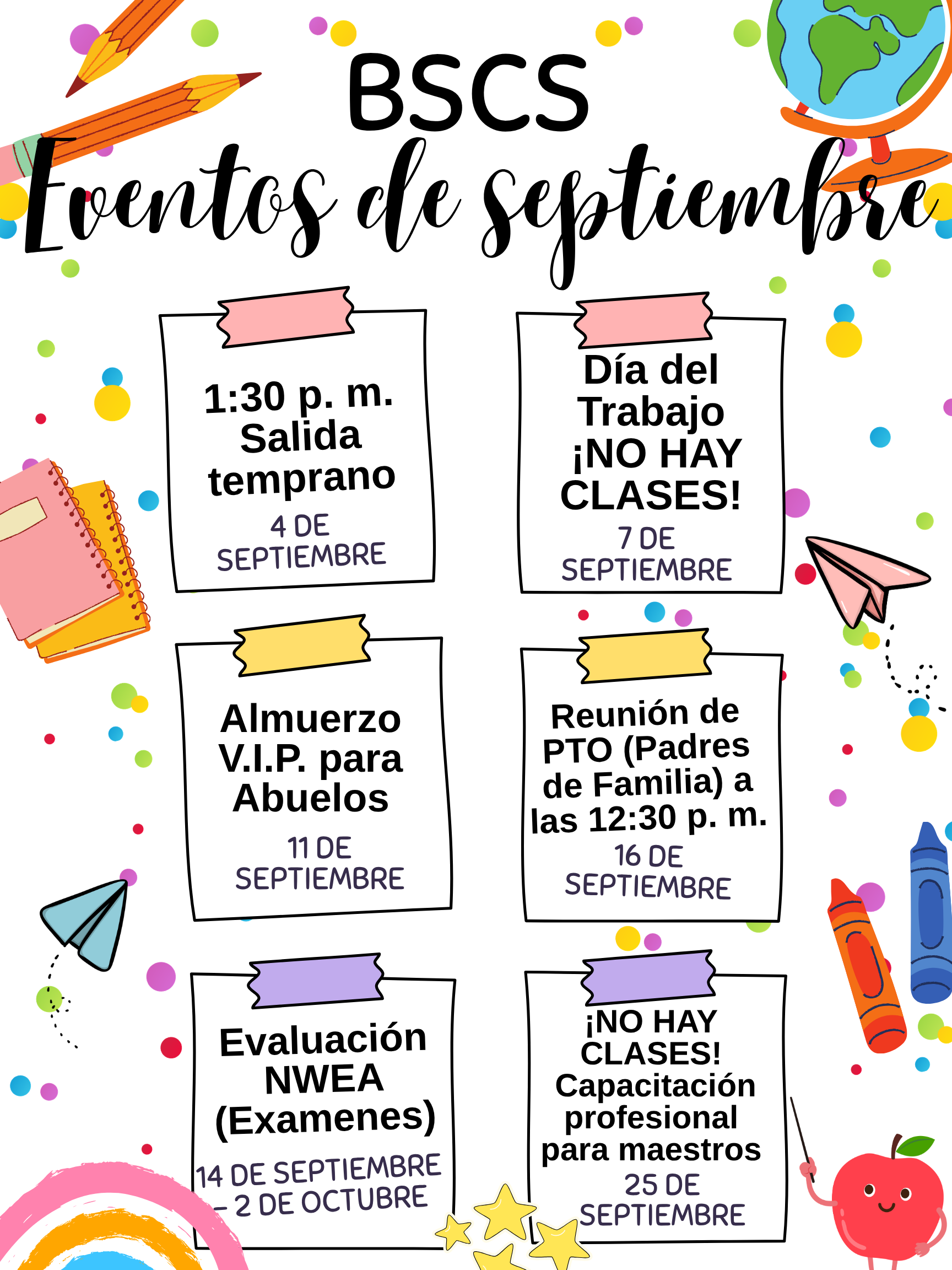 EVENTOS DE SEPTOIEMBRE DE 2026